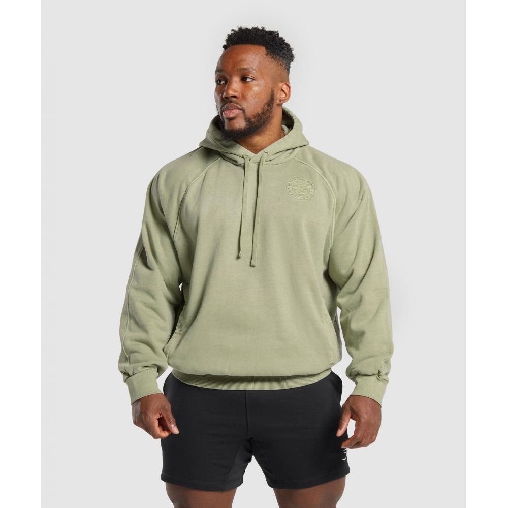 Mens Gymshark Premium Legacy Extreme Oversized Fit Hoodie - Green Size Large